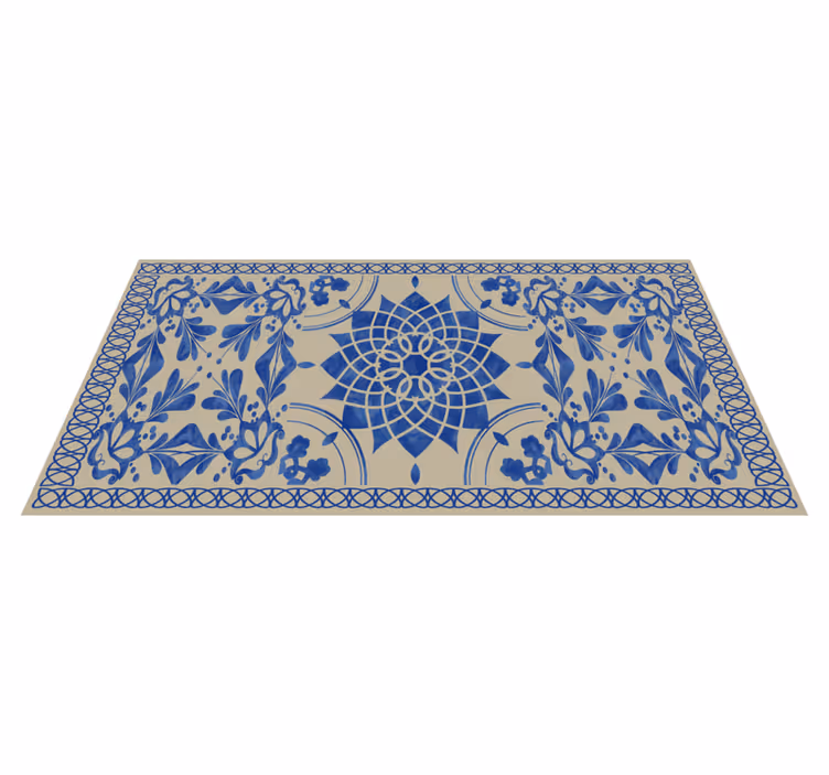 Složitý botanický motiv Mandala vinylový koberec - TenStickers