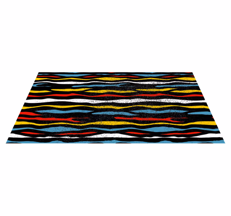 Barevný vlnitý design Pruhovaný vinylový koberec - TenStickers