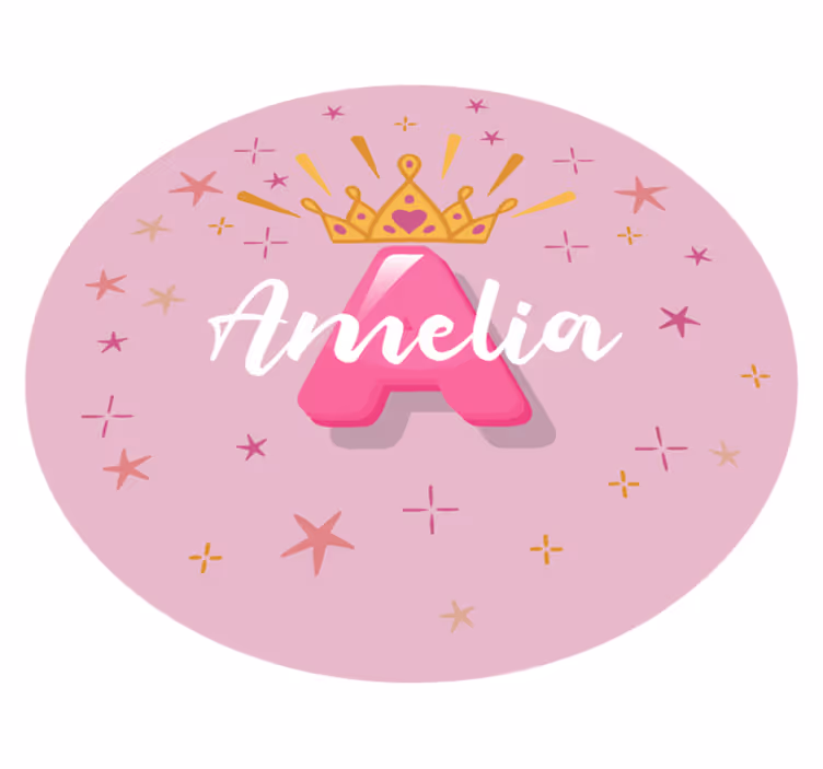 Personalizované jméno princezny Ostatní Vinylový koberec - TenStickers