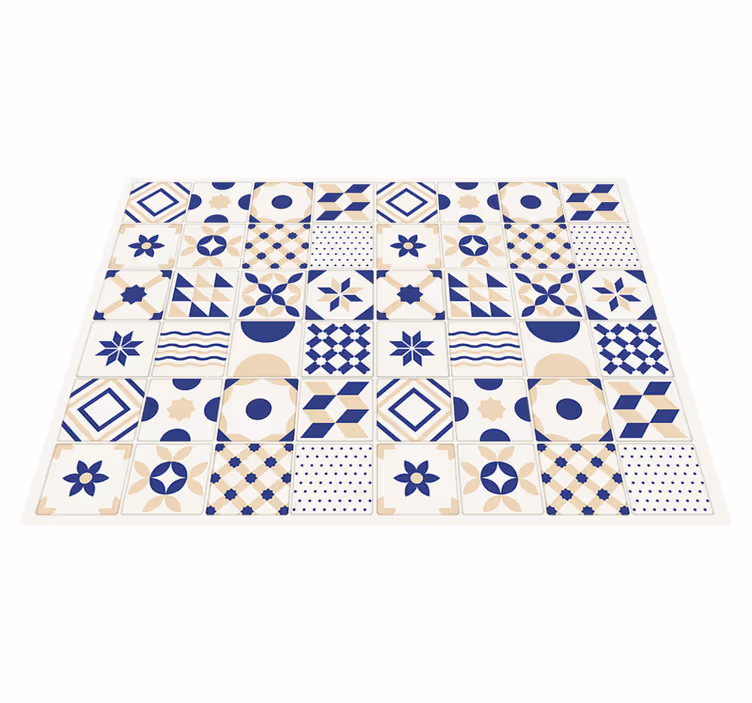 Geometrický vzor Vinylový koberec s efektem dlaždic - TenStickers