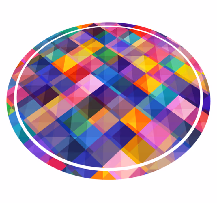 Barevný patchworkový vzor Geometrický vinylový koberec - TenStickers