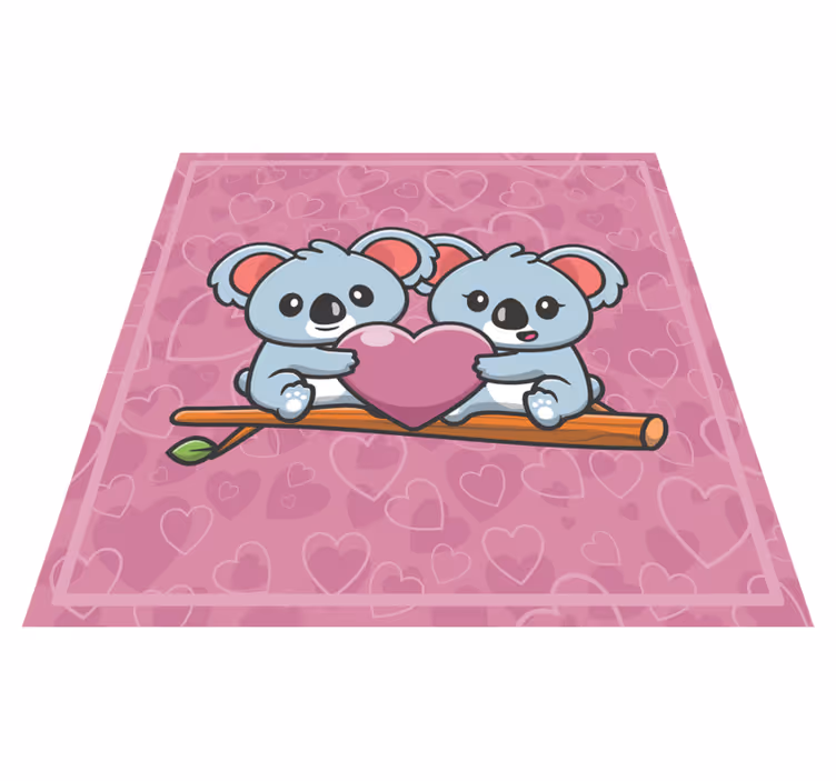 Koala lásky srdce Vinylový koberec pro děti - TenStickers