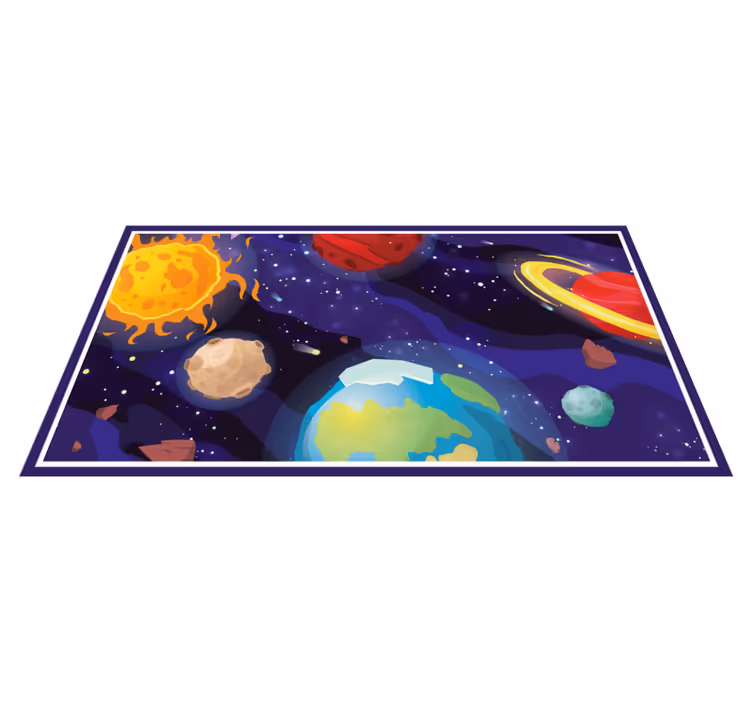 Kreslený prostor s vinylovým kobercem earth star - TenStickers