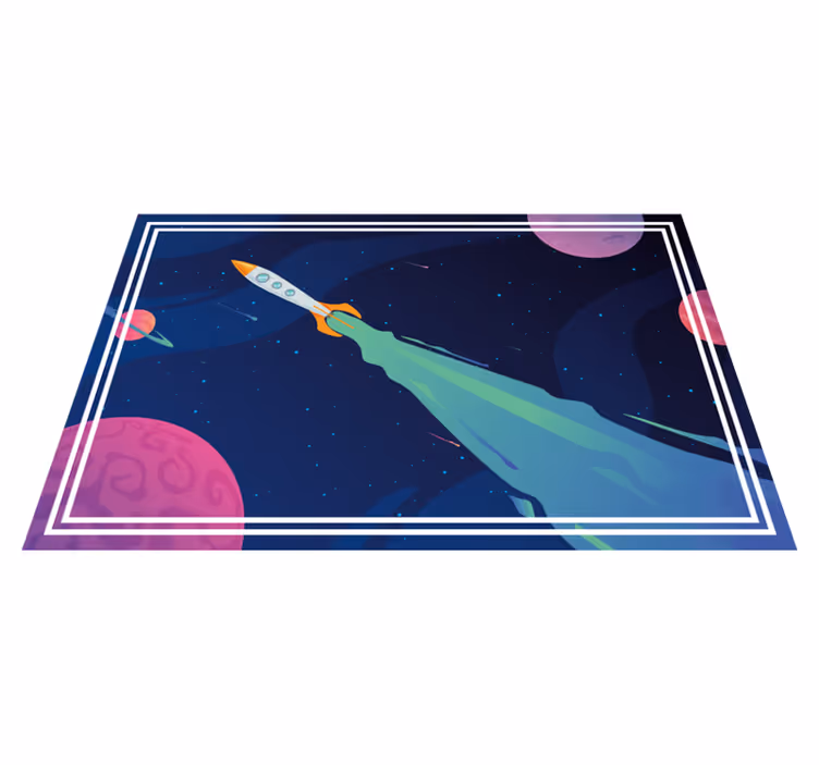 Kosmická loď na oběžné dráze Vinylový koberec s hvězdami - TenStickers
