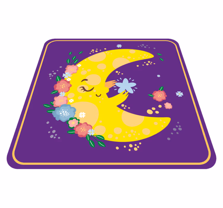 Veselý měsíční květ Vinylový koberec s hvězdami - TenStickers