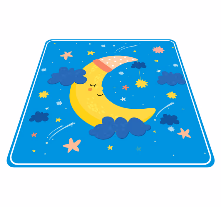 Usmívající se měsíc Vinylový koberec s hvězdami - TenStickers