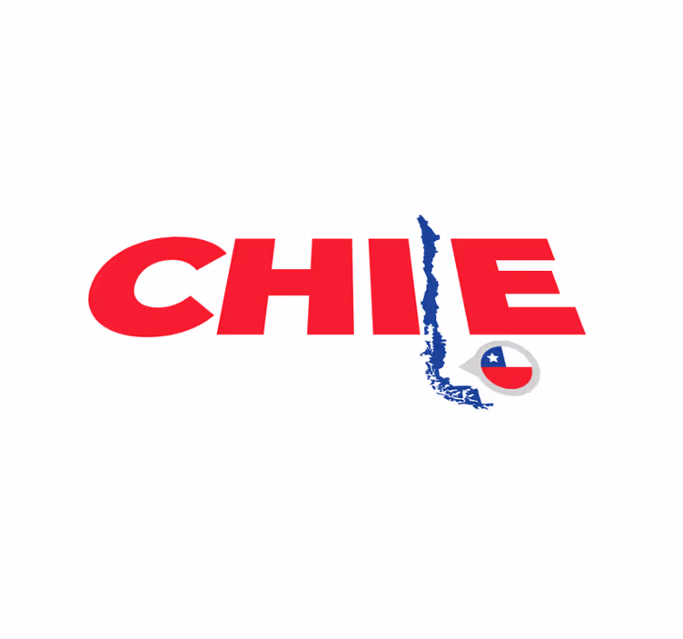 Chilská mapa Vinylový koberec s frázemi - TenStickers