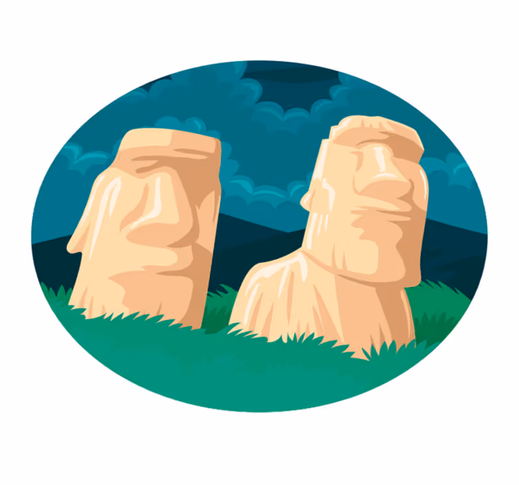 Silueta soch moai Vinylový koberec z celého světa - TenStickers