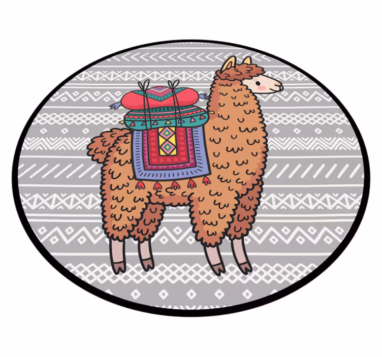 Lama se sedlem Ostatní Vinylový koberec - TenStickers