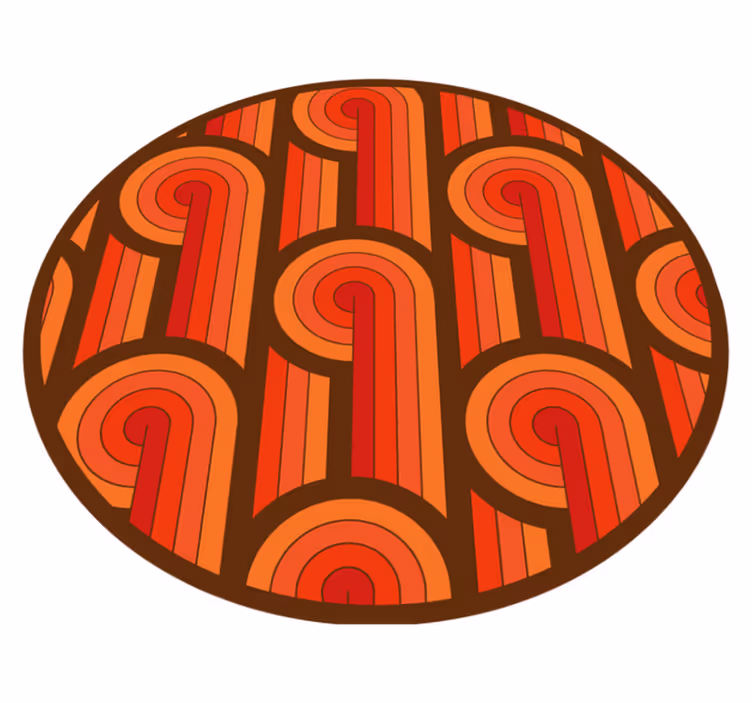 Kulatý vinylový koberec s vintage motivem - TenStickers