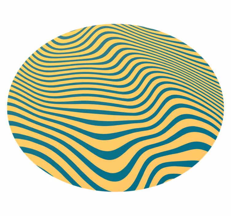 Koncept křivkové linie Pruhovaný vinylový koberec - TenStickers