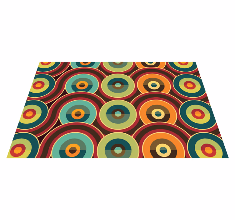 živý kruhový motiv Geometrický vinylový koberec - TenStickers