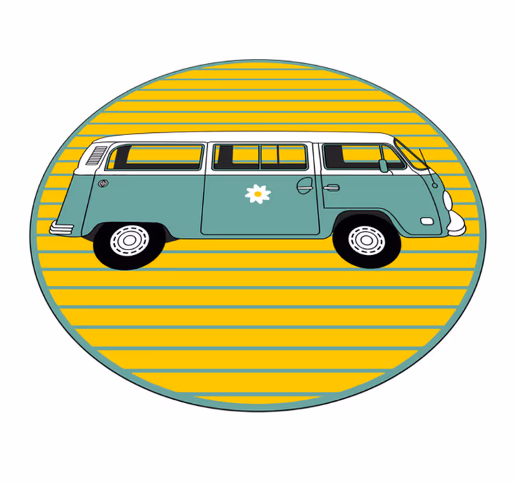 Vintage van s sedmikráskou Vinylový koberec s hvězdami - TenStickers