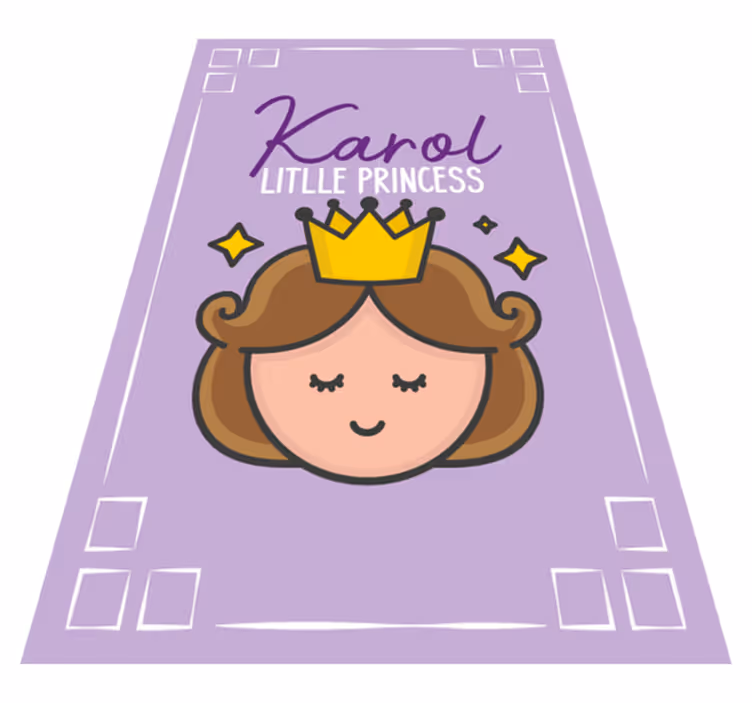 Téma malé princezny Vinylový koberec se jmény - TenStickers