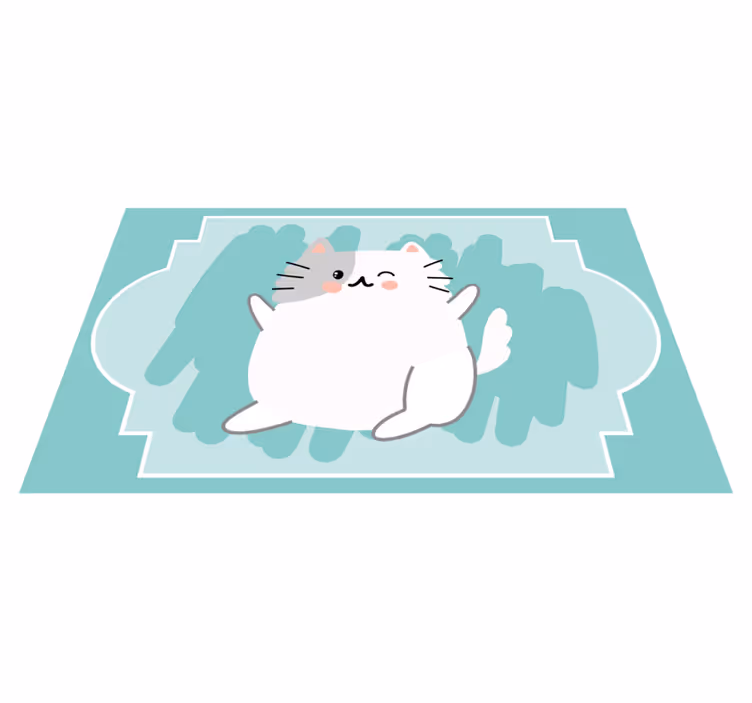 Roztomilá kočka ilustrace Vinylový koberec do školky - TenStickers