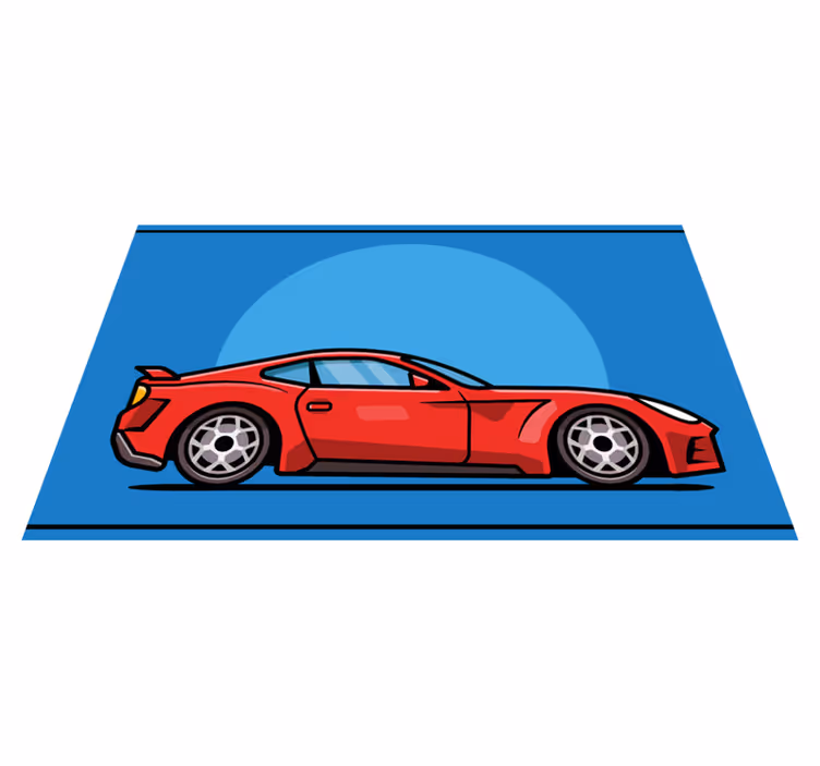 červené sportovní auto Vinylový koberec pro teenagery - TenStickers