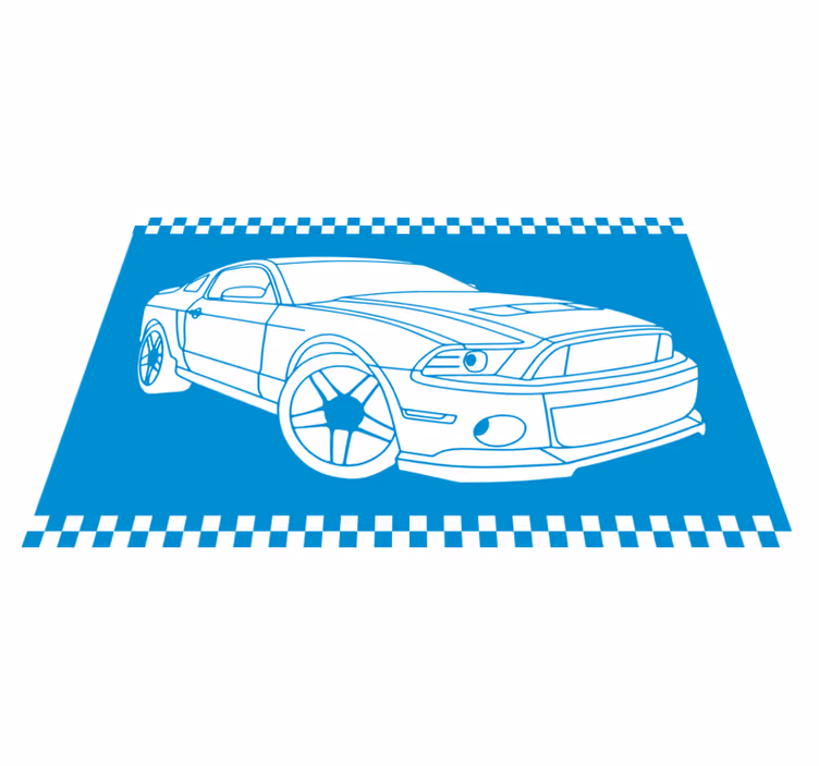 Závodní auto obrys Vinylový koberec na silnici - TenStickers