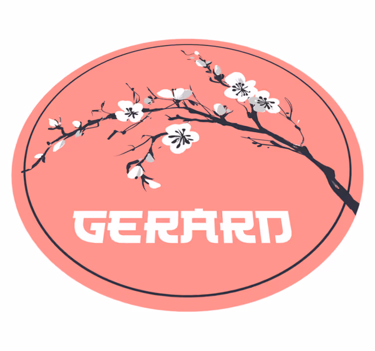 Sakura japonské květiny s názvem vlastní vinylový koberec - TenStickers