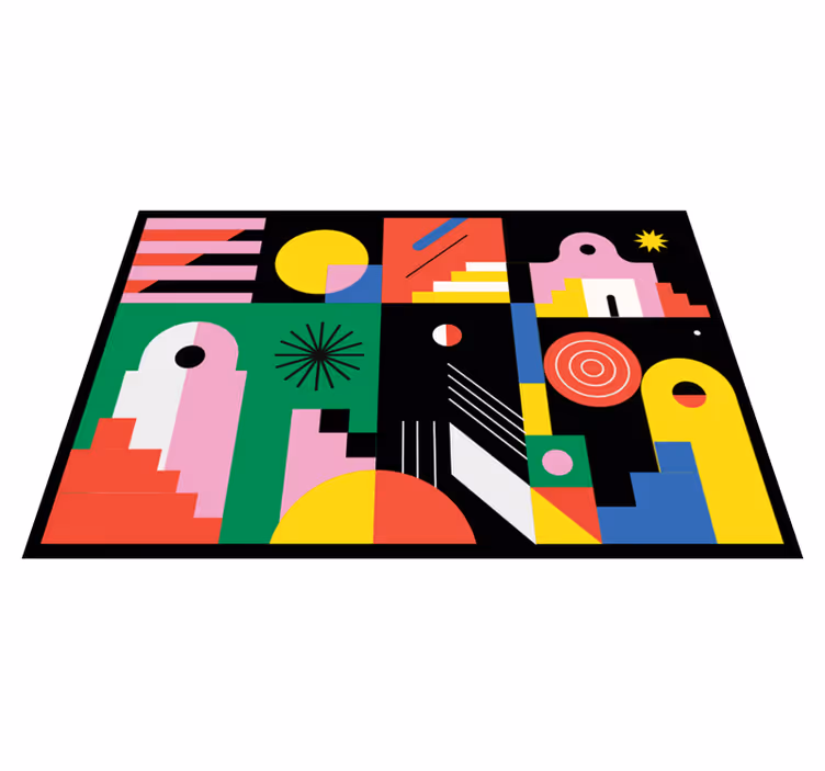 Výrazné moderní tvary Geometrický vinylový koberec - TenStickers