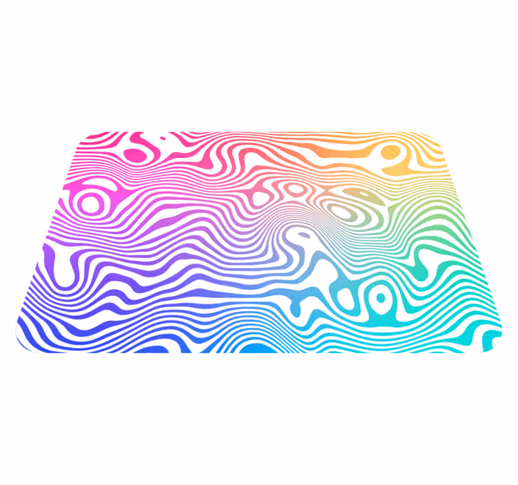 živé vlnové prvky Pruhovaný vinylový koberec - TenStickers