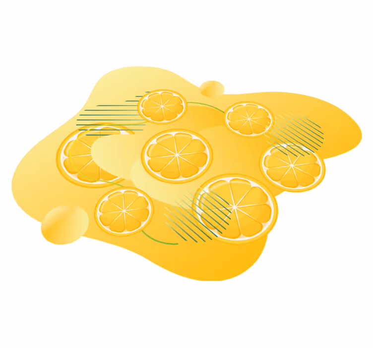 živý citrusový vzor Kuchyňský vinylový koberec - TenStickers