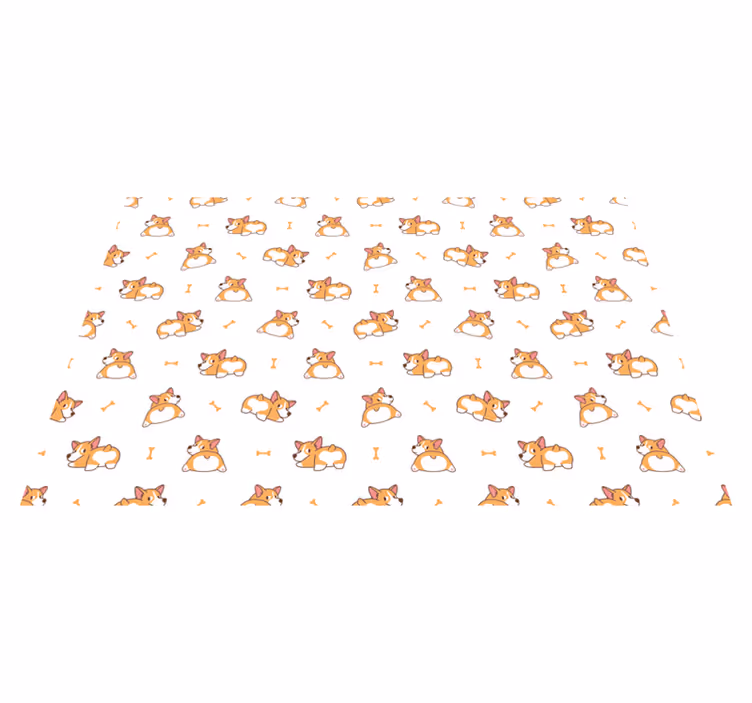 Roztomilé postavičky corgi Vinylový koberec pro děti - TenStickers
