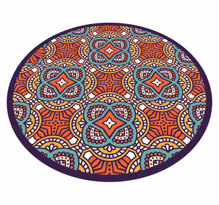 Barevná geometrická harmonie Mandala vinylový koberec - TenStickers