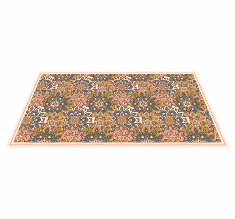 Botanický emblém sofistikovanost Mandala vinylový koberec - TenStickers