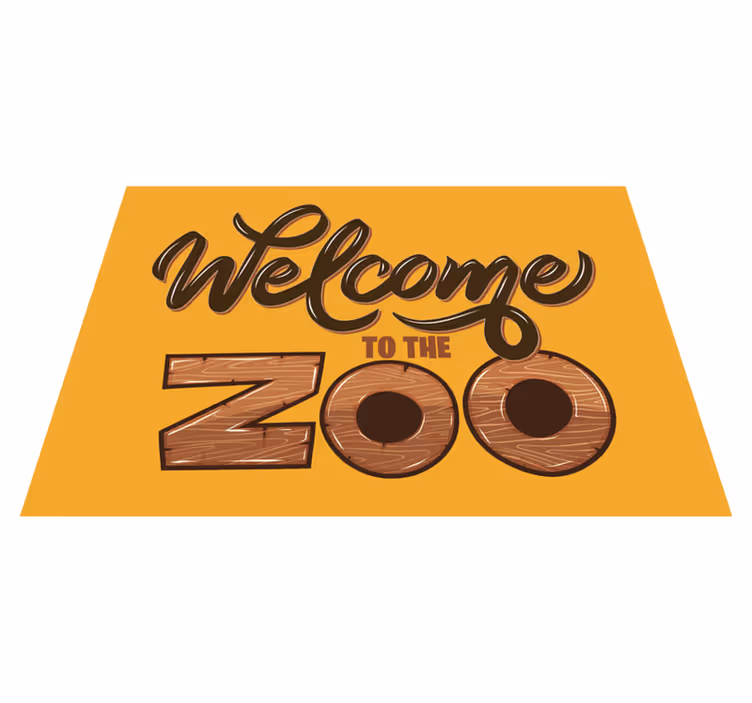 Vítejte v zoo Vinylový koberec se jmény - TenStickers