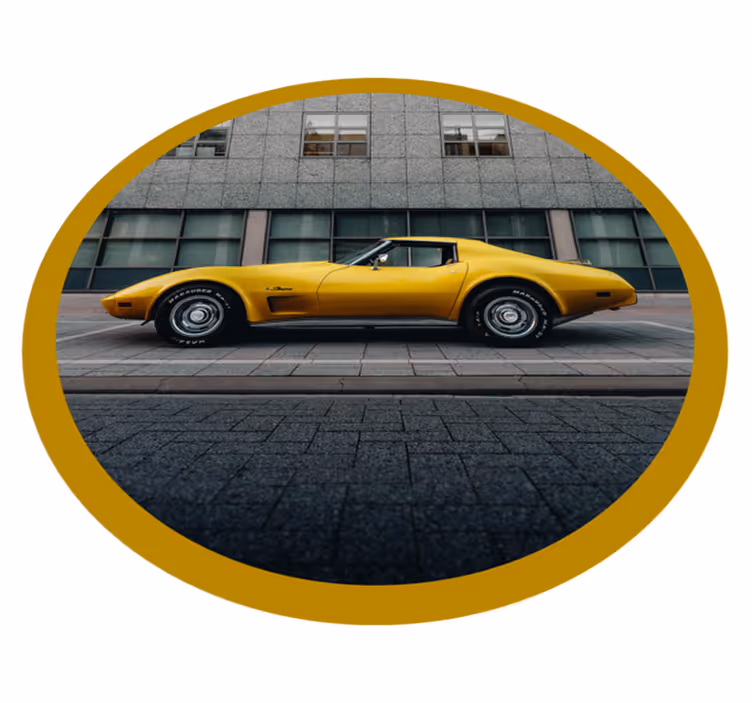 Chevrolet corvette vintage koberec - TenStickers