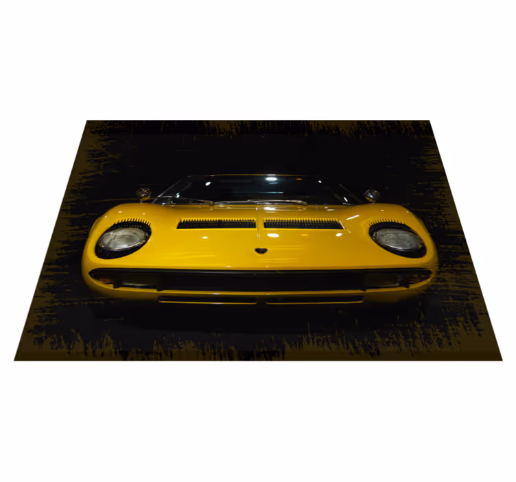 Klasické žluté sportovní auto Vinylový koberec na silnici - TenStickers