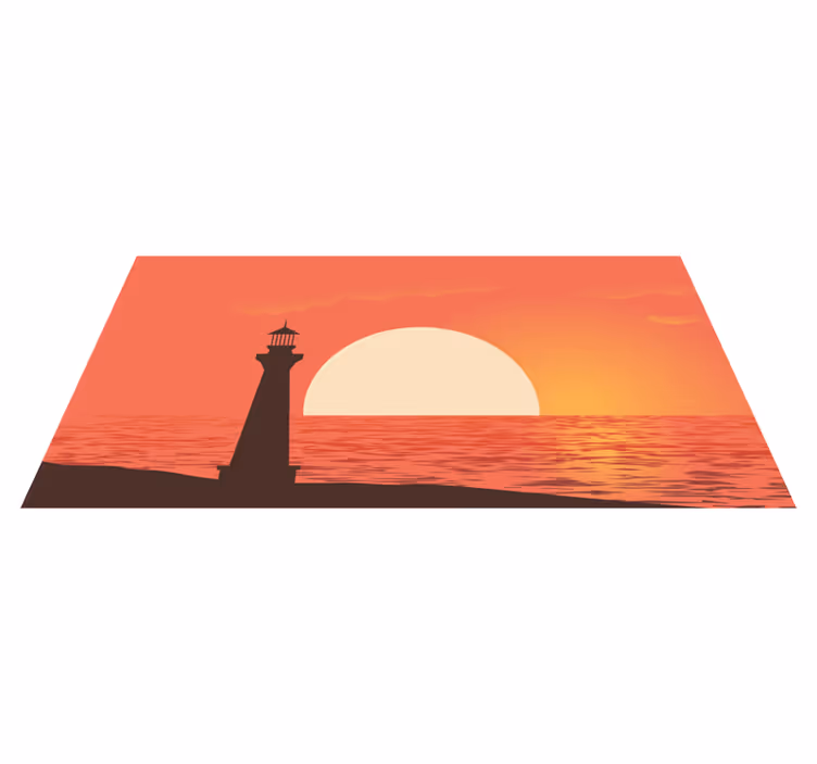 Pohled na pobřežní západ slunce Přírodní vinylový koberec - TenStickers