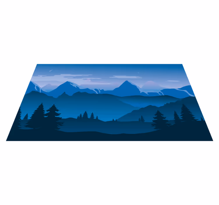 Scéna s výhledem na hory Přírodní vinylový koberec - TenStickers