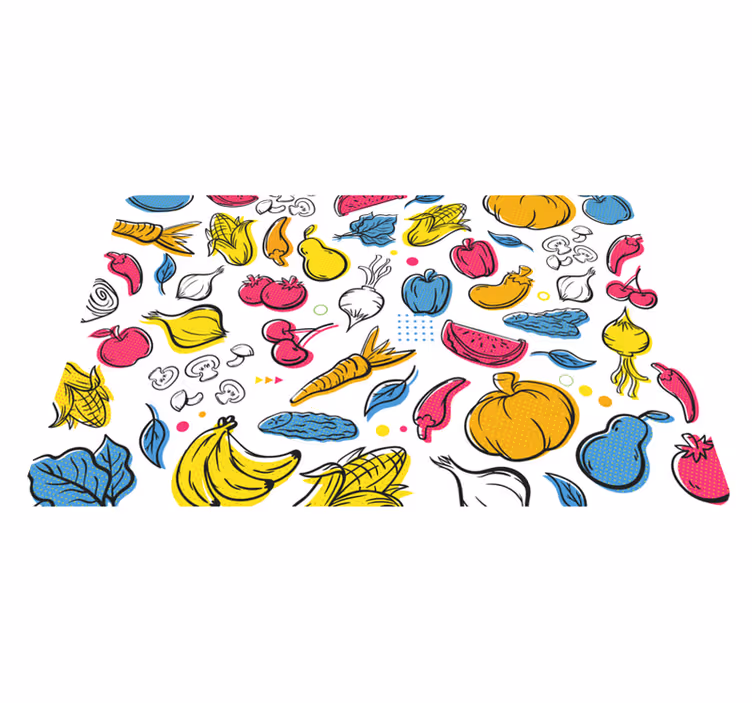 Zářivá ovocná ilustrace Kuchyňský vinylový koberec - TenStickers