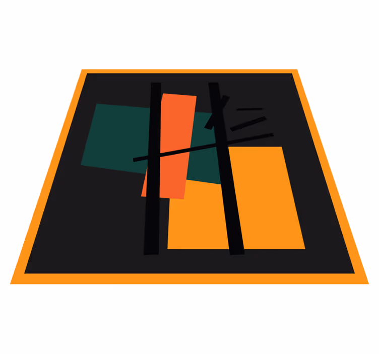 Abstraktní barevné segmenty Moderní vinylový koberec - TenStickers