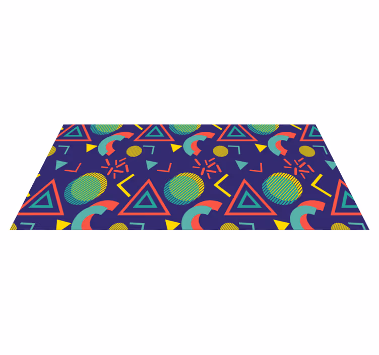 Geometrický vinylový koberec s živými vzory - TenStickers
