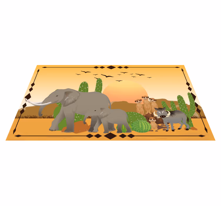 Africká zvířata v koberci divokých zvířat - TenStickers
