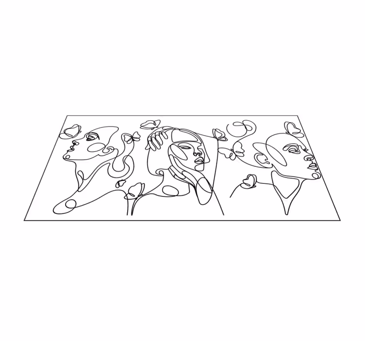 Tváře obrysového umění Moderní vinylový koberec - TenStickers