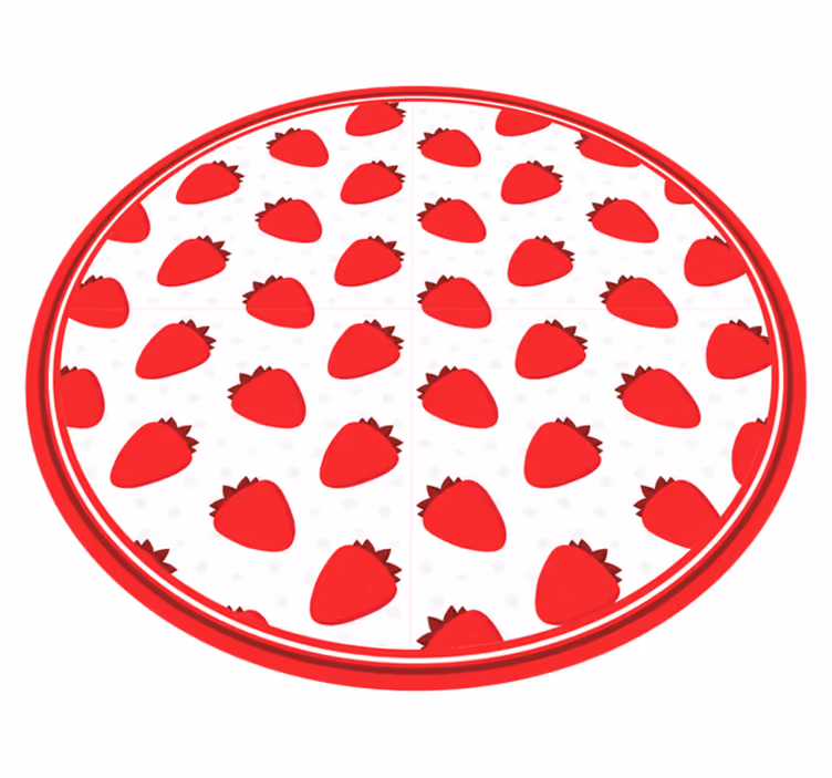 Vinylová podlaha s červeným jahodovým vzorem - TenStickers