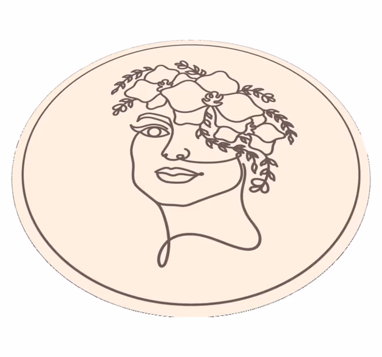 Silueta minimalistický roztomilý žena flóra koberec - TenStickers