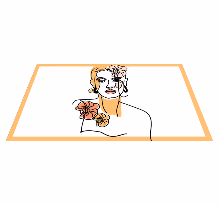 Stylový květinový portrét Moderní vinylový koberec - TenStickers