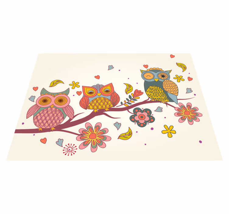 Mandala sova s mnoha barvami ložnicového koberce - TenStickers