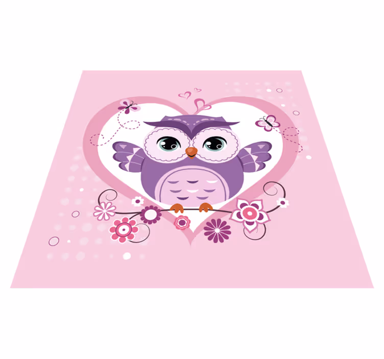 Dětská sova ilustrace a koberec do ložnice - TenStickers