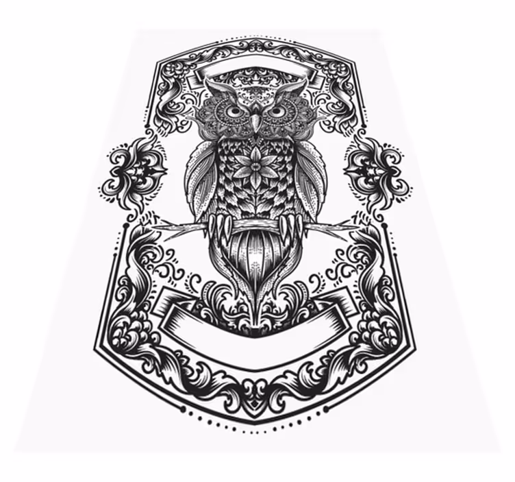 Složitý motiv sovy Mandala vinylový koberec - TenStickers