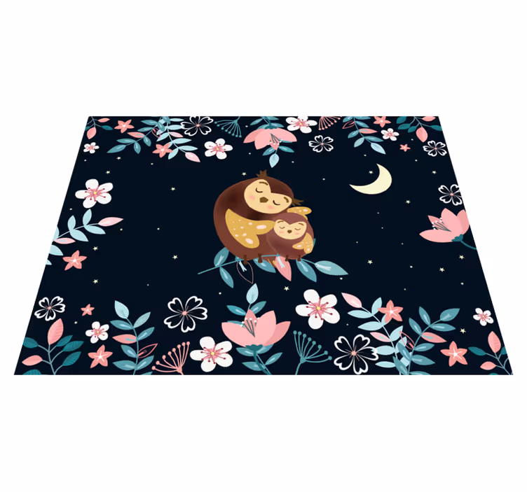 Maminka sova láska Zvířecí vinylový koberec - TenStickers
