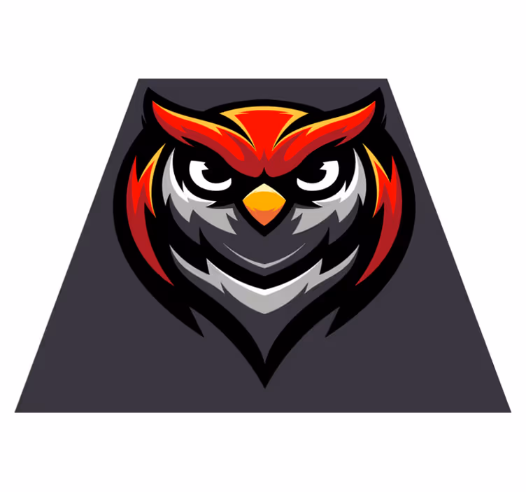 červený herní maskot sovy do ložnice - TenStickers