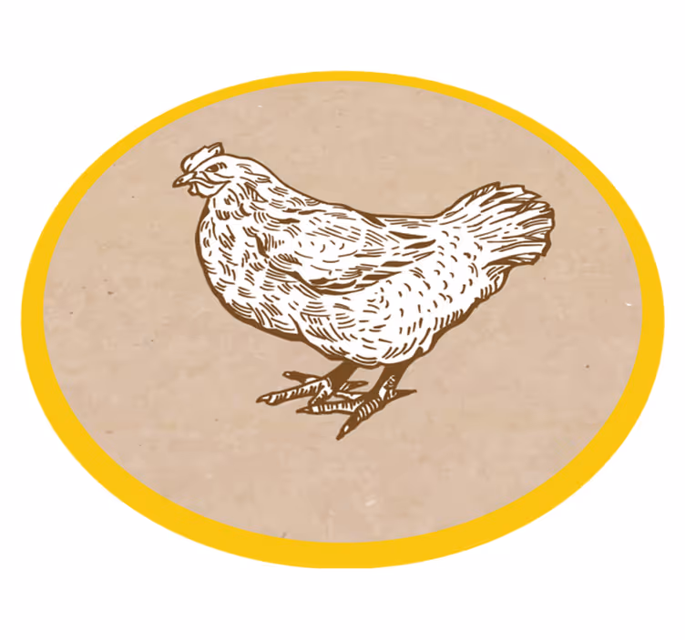 Ilustrace kuře Zvířecí vinylový koberec - TenStickers