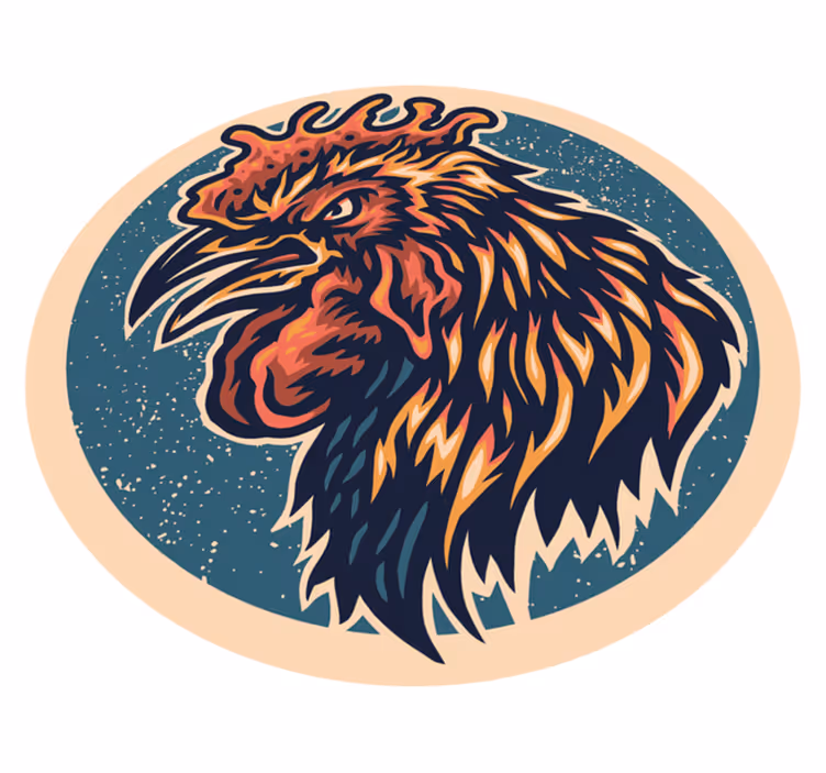 Rozzlobený kohout zvířecí vinylový koberec - TenStickers