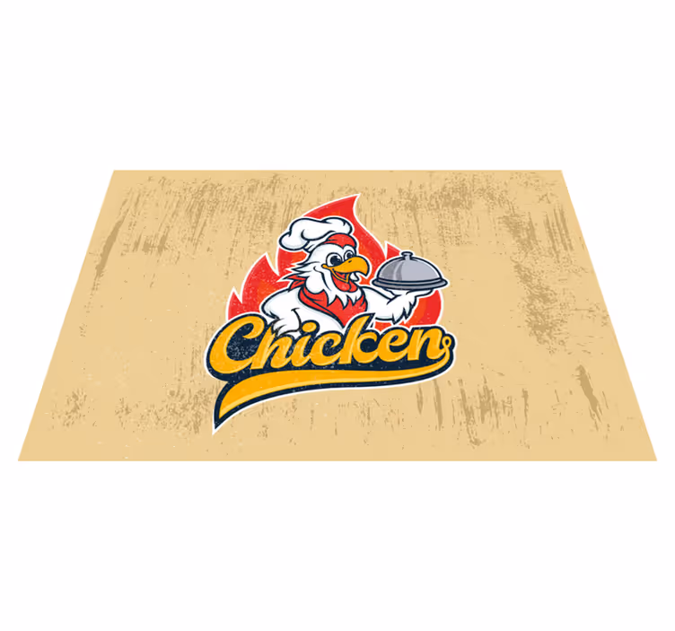 Veselé kuřecí logo Kuchyňský vinylový koberec - TenStickers