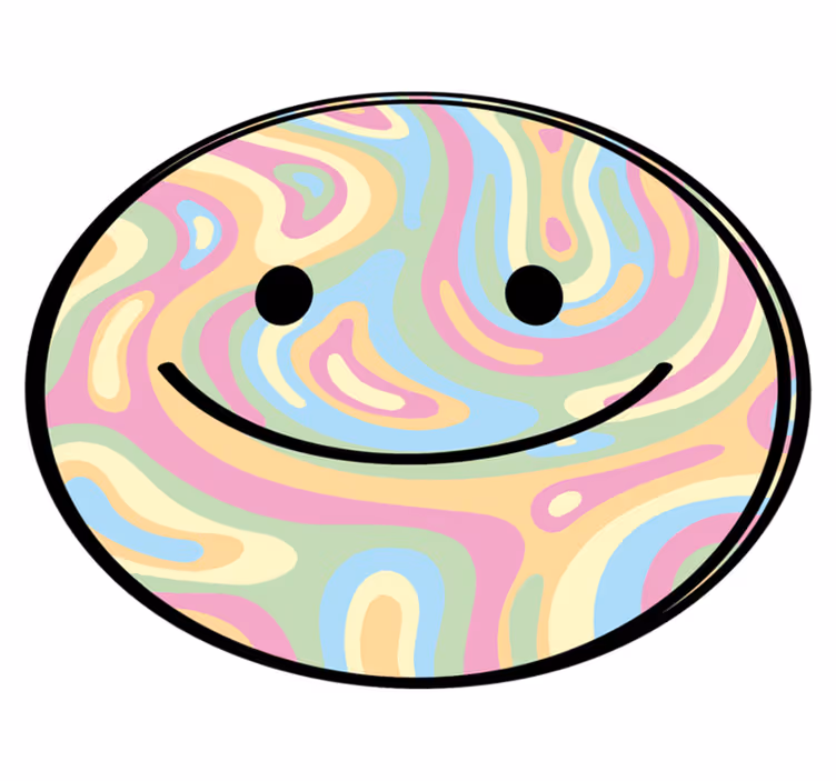 šťastný úsměv kruh Vinylový koberec pro teenagery - TenStickers